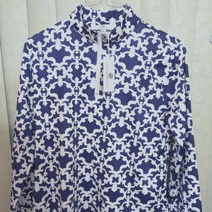 Jeane-Pierre Klifa  Paris navy long sleeve Golf Top blouse